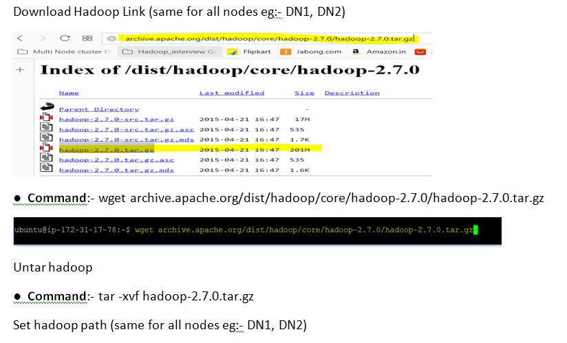 Multinode Hadoop cluster setup