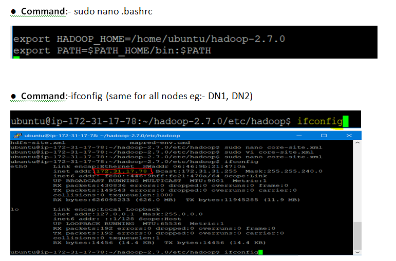 Multinode Hadoop cluster setup