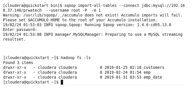 Hadoop sqoop Functions