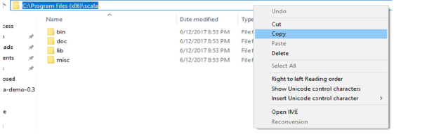 Go to Scala installed directory and copy its path