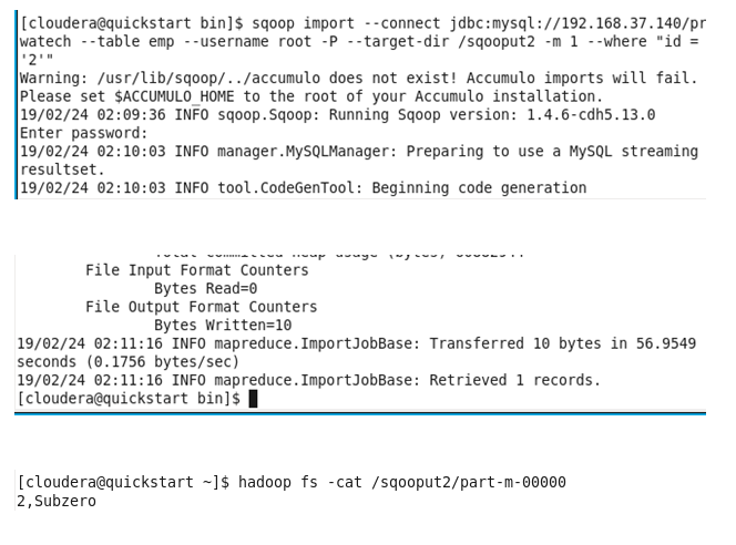 Hadoop sqoop Functions