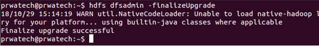 Hadoop cluster upgrade - finalize upgrade