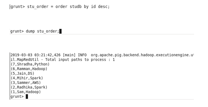 Hadoop Basic PIG Commands with Examples