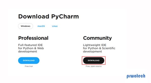 pycharm windows install