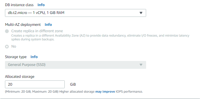 Creating Amazon RDS DB Instance