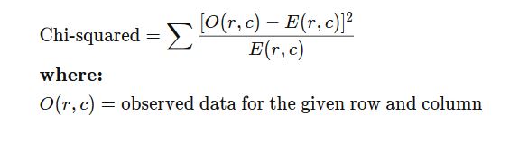 chi square statistics formula