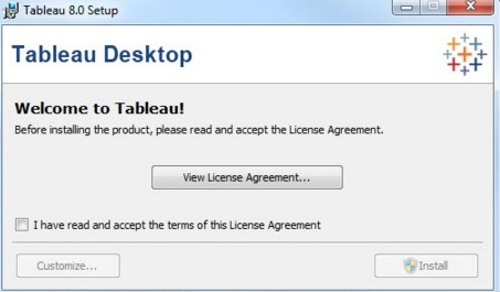 Tableau Server Installation Steps - Licence agreement