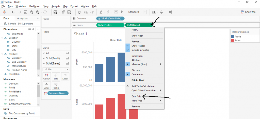 Types of Bar Charts in Tableau_Bar within Bar Chart