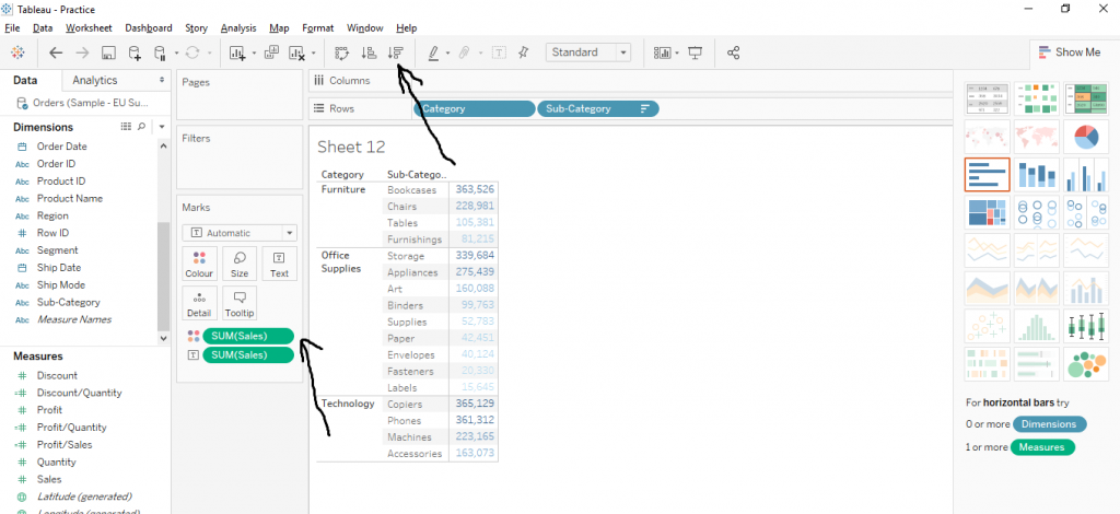 Build Text Table in Tableau