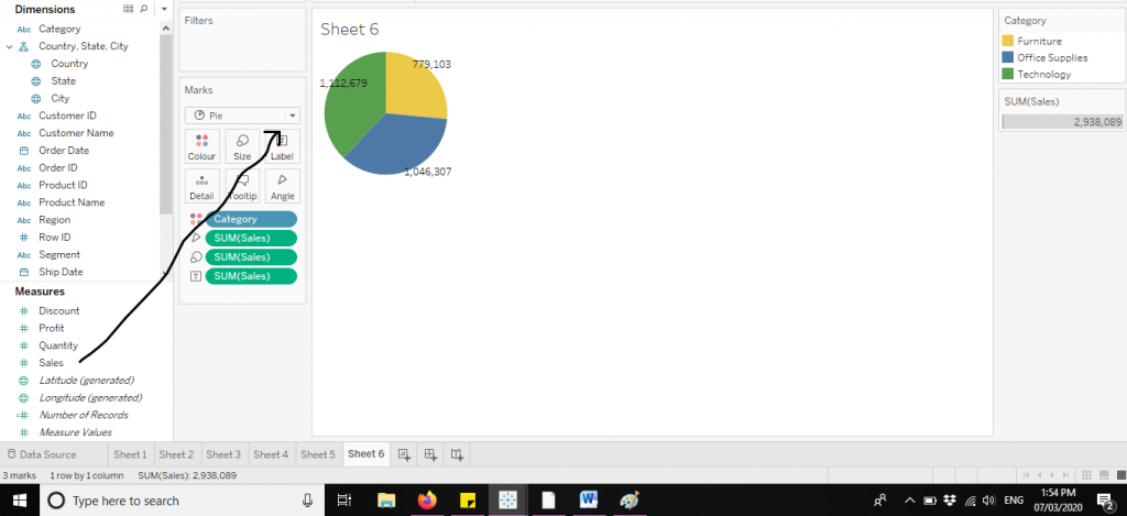How to create a Pie Chart in Tableau