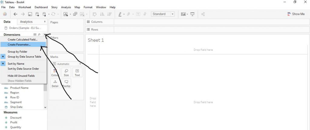 Parameters Step by step implementation 1